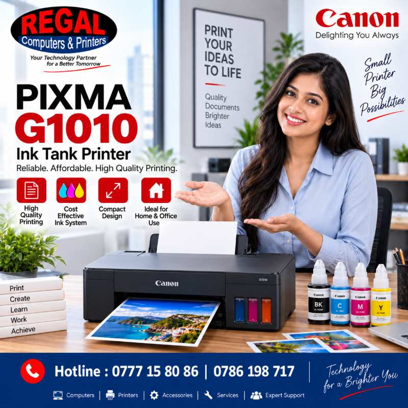 Canon PIXMA G1010 Printer Price in Sri Lanka. Colour Ink Tank Printer