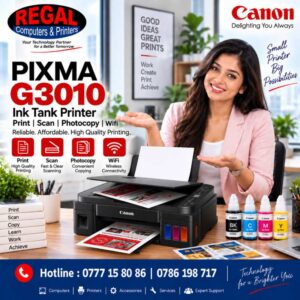 Canon PIXMA G3010 Printer Price in Sri Lanka. Wifi Ink tank Printer