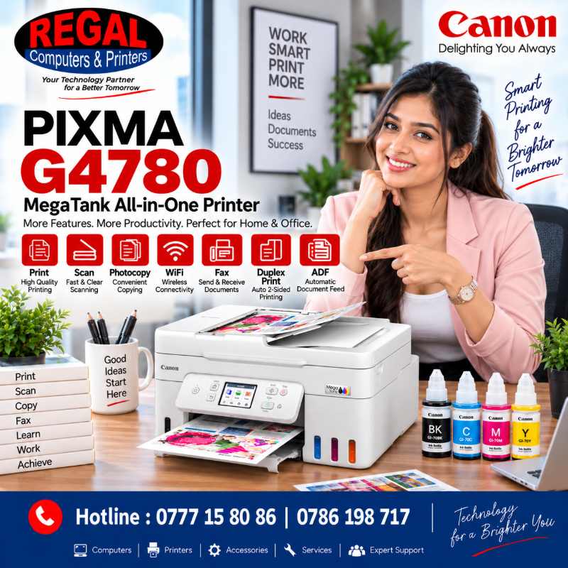 Canon G4780 Printer Price in Sri Lnaka. Ink tank Colour Printer and Copier