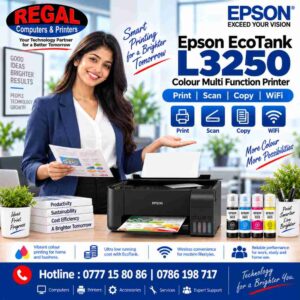 Epson L3250 Printer Price in Sri Lnaka. Print, Scan, Copy, Wifi colour Printer