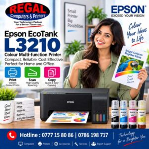 Epson L3210 Printer Price in Sri Lanka. Print, Scan, Photocopy Colour Printer