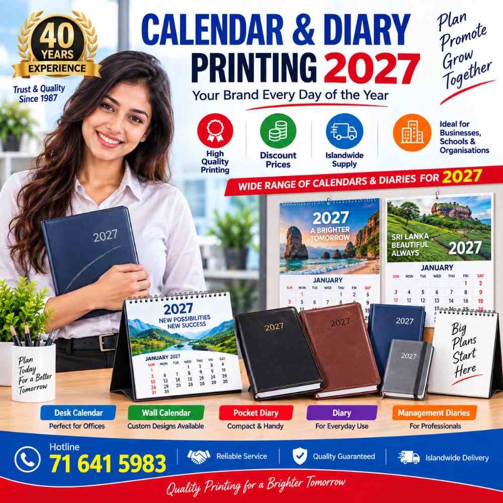 Calendar Printing Sri Lanka 2027. All type of calendar printing Sri Lanka